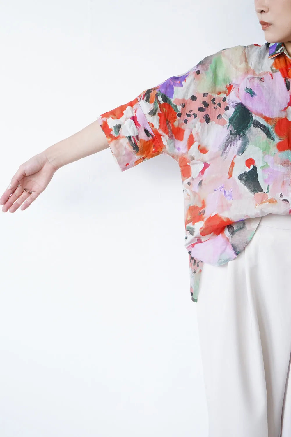 【MICALLE MICALLE】ワイドリネンシャツ