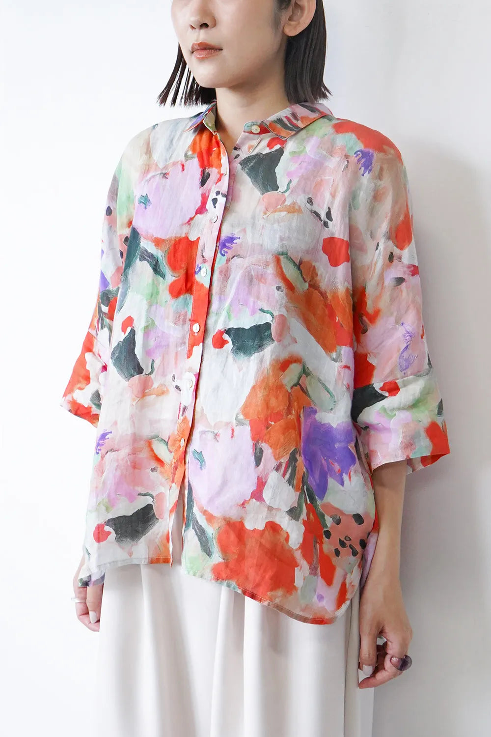 【MICALLE MICALLE】ワイドリネンシャツ