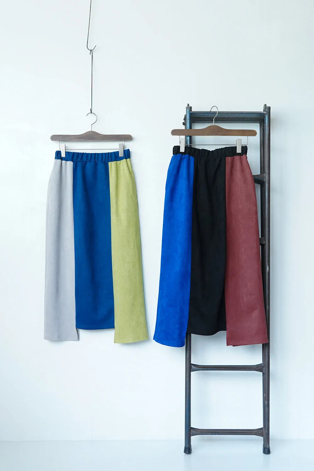 【LILA n’ citta】フェイクスエード配色スカート