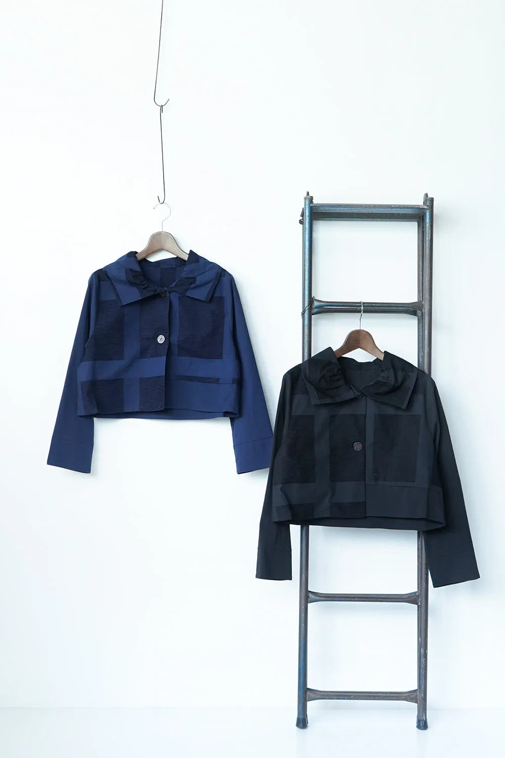 格子柄ショートジャケット