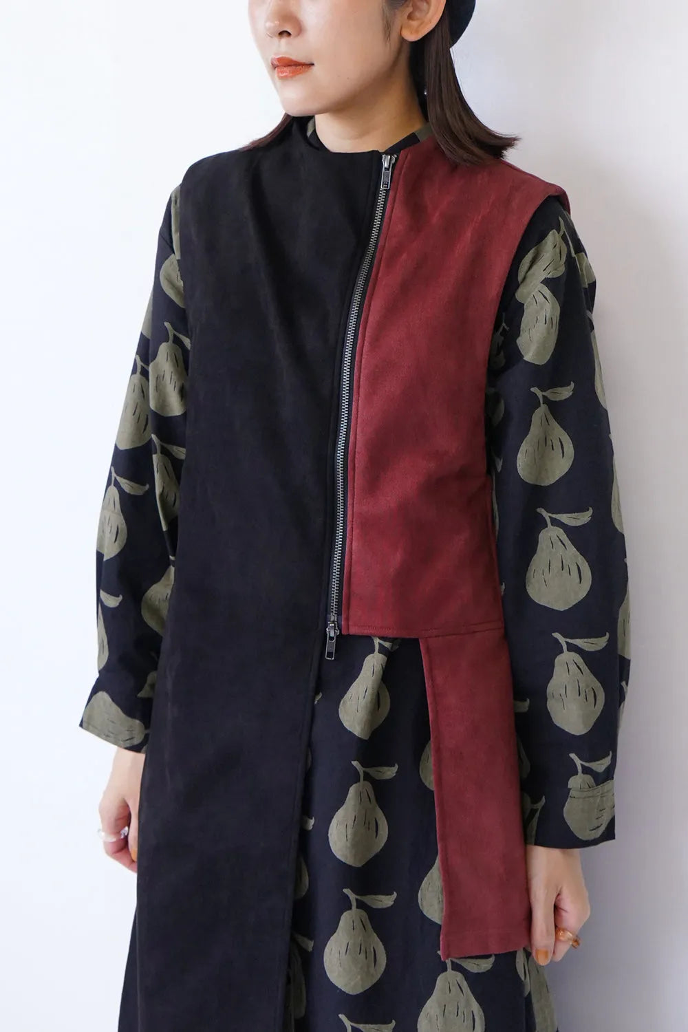 【LILA n’ citta】フェイクスエード配色ベスト