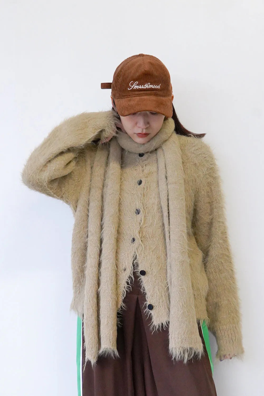 モヘアニットカーデ＆マフラーSET