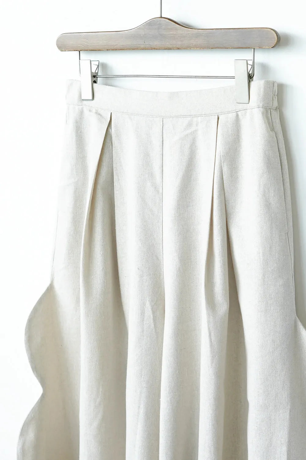 サイドスカラップ麻混パンツ