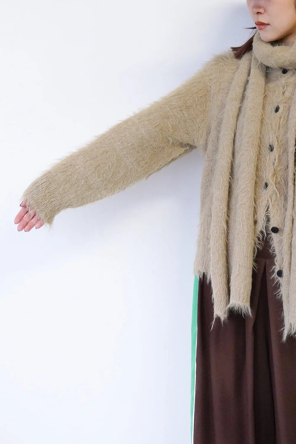 モヘアニットカーデ＆マフラーSET