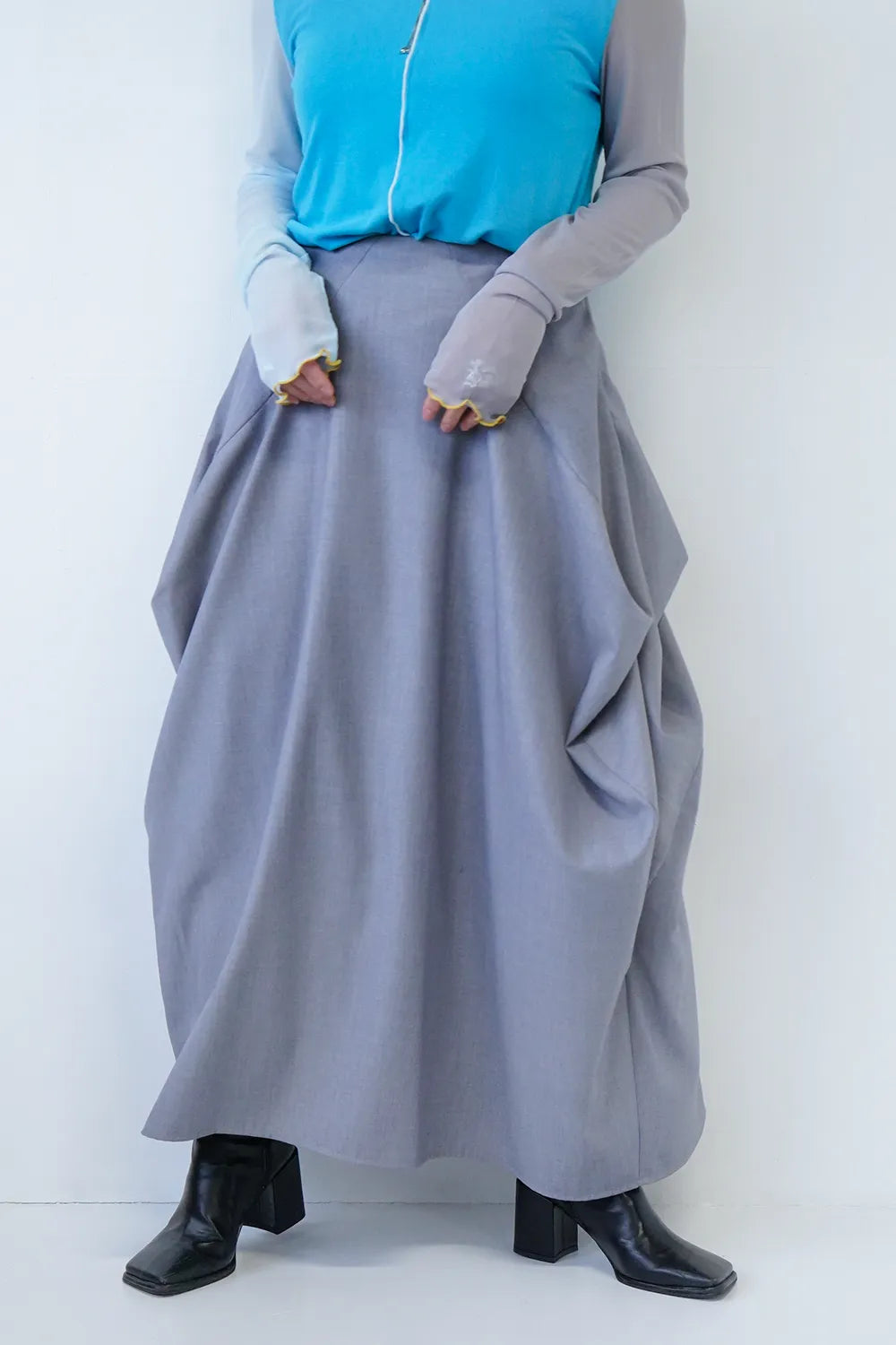 【MICALLE MICALLE】サイドドレープロングスカート