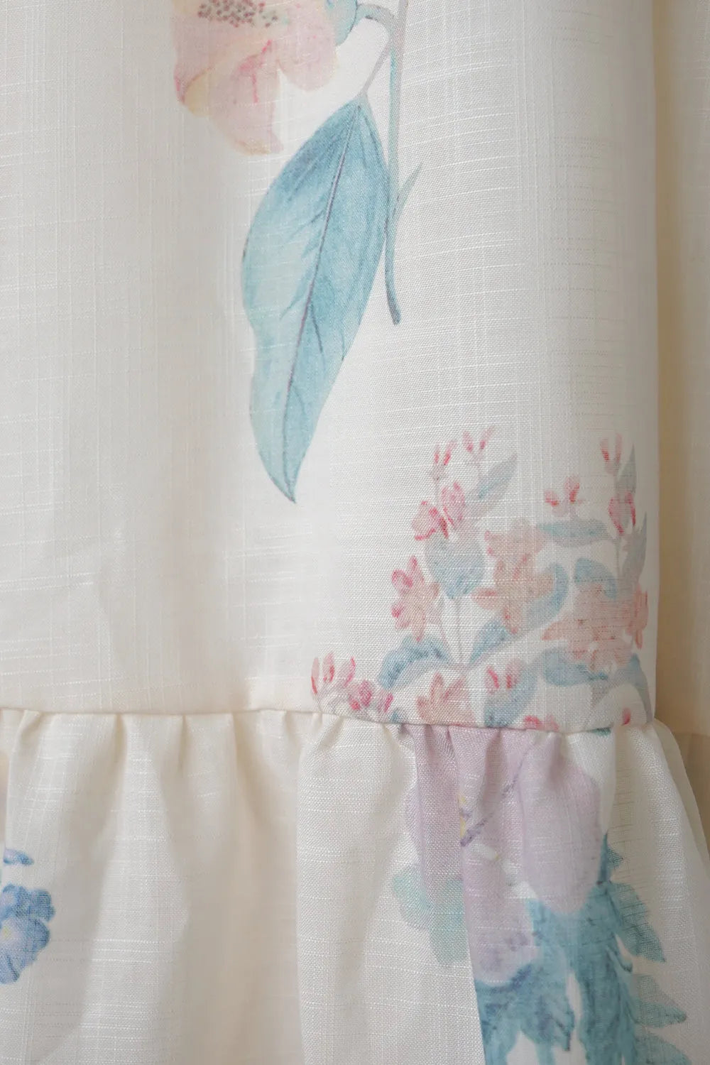 パステル花柄 ボリュームスリーブワンピース