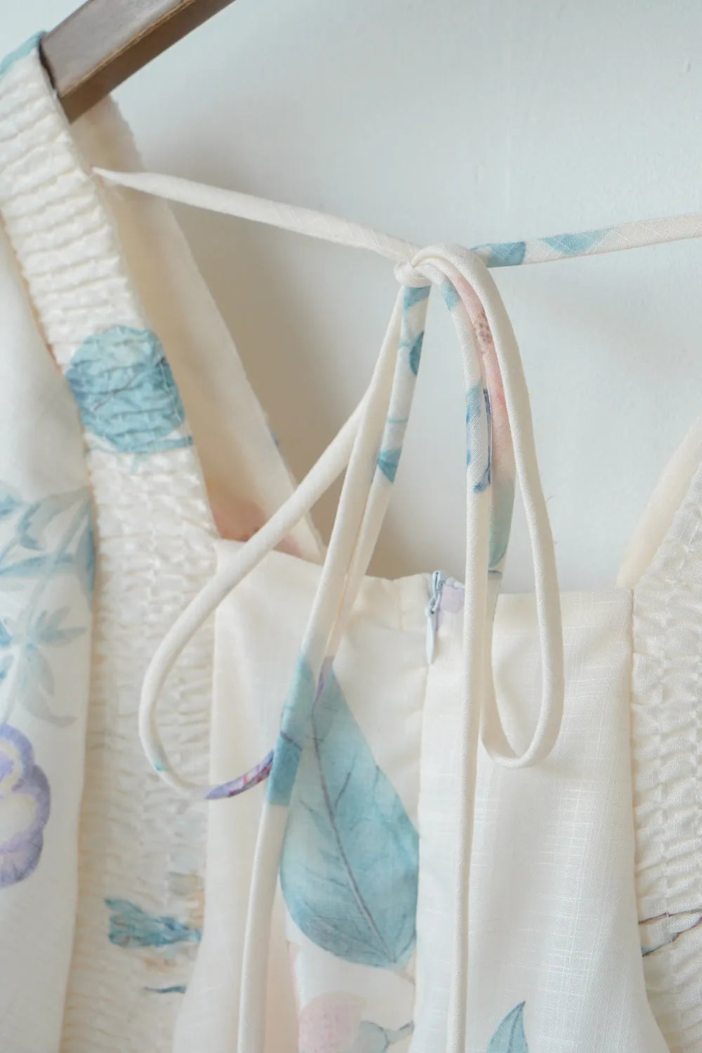 パステル花柄 ボリュームスリーブワンピース