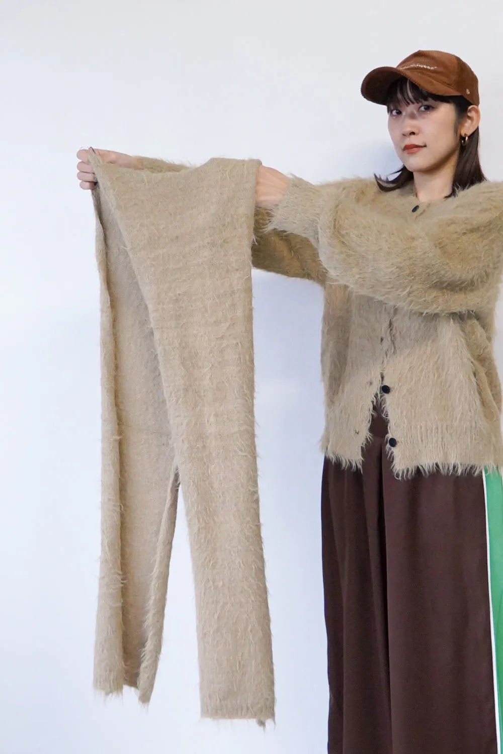モヘアニットカーデ＆マフラーSET