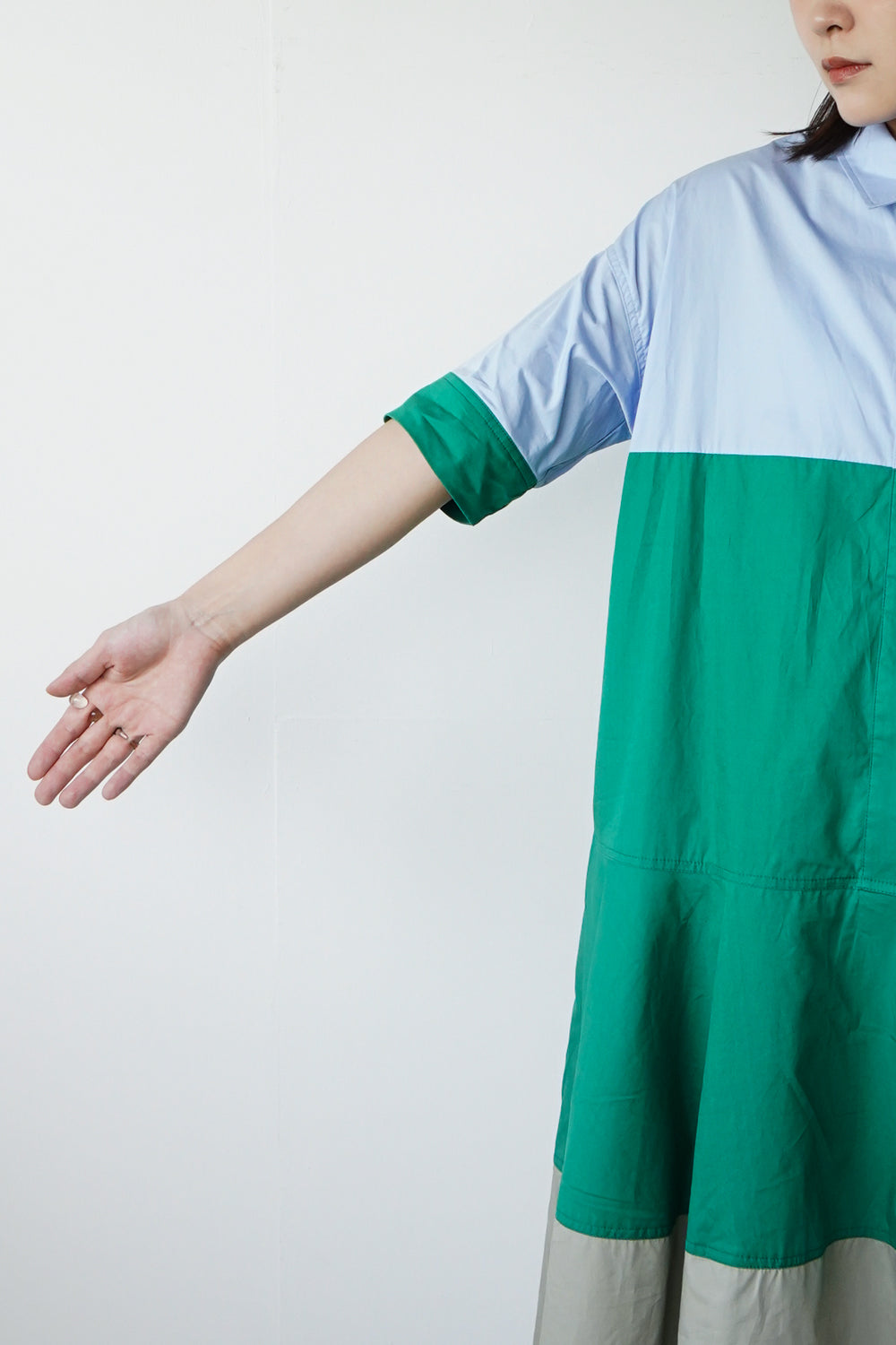 Nala シャツワンピース シフリー刺繍シャツワンピース