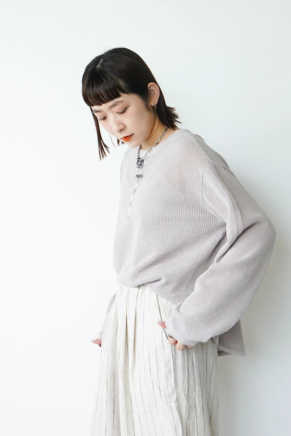 メッシュシアールーズカットソー