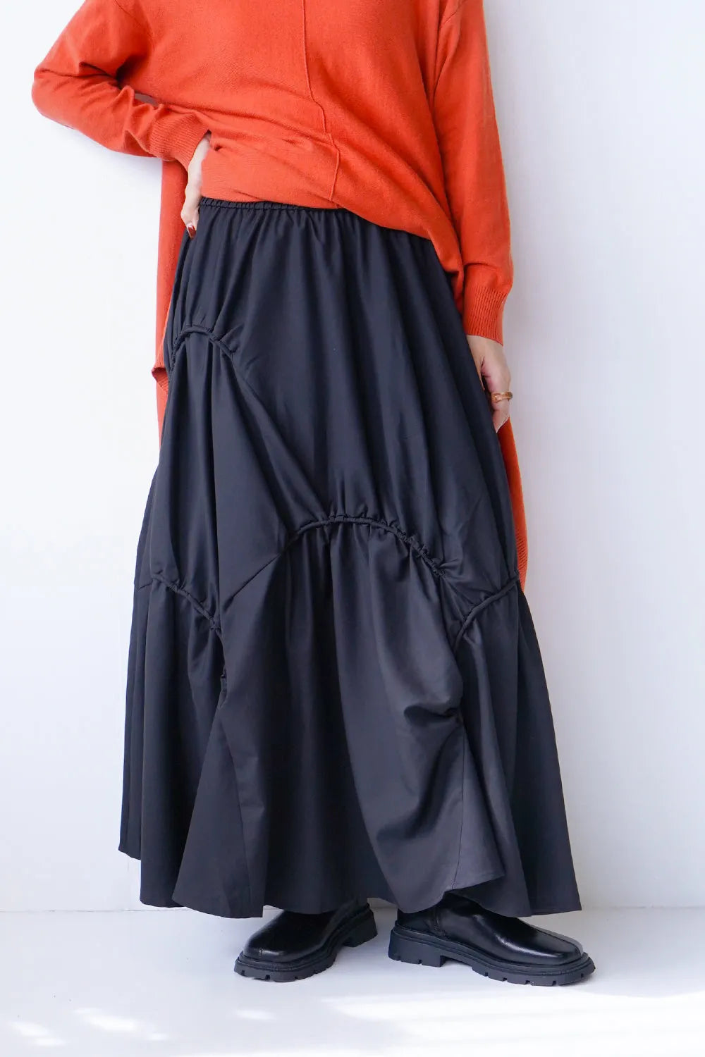 アンバランスドロストデザインロングスカート