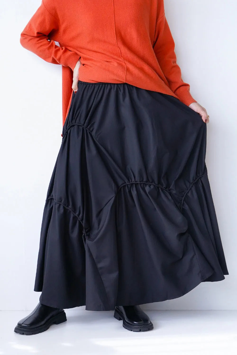 アンバランスドロストデザインロングスカート