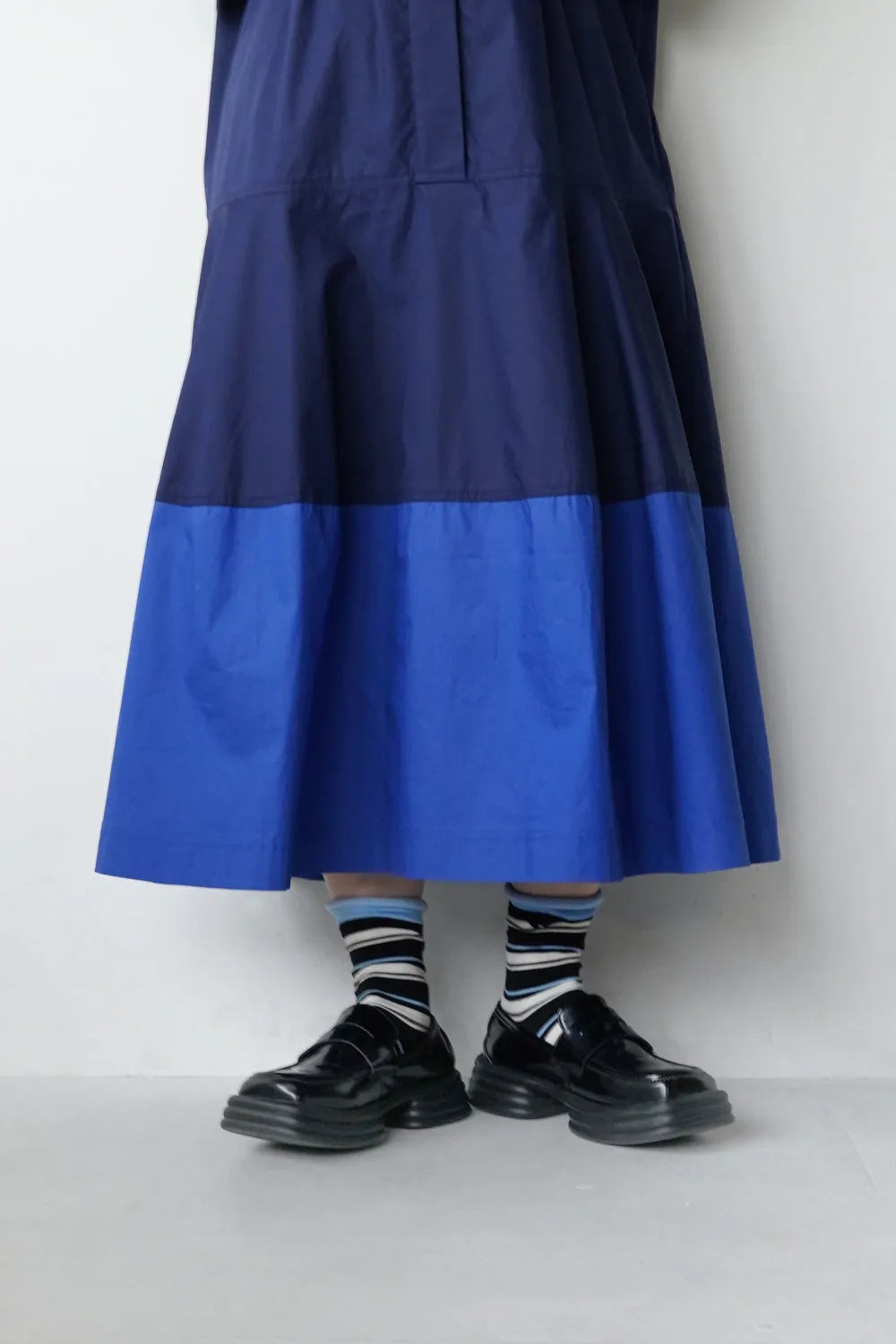 無地×マルチボーダーソックス