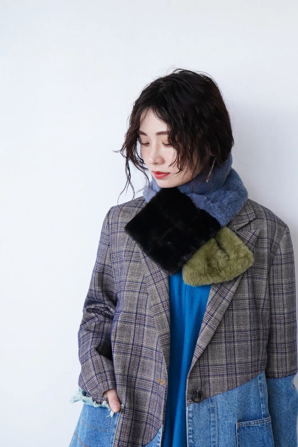 3配色ティペット