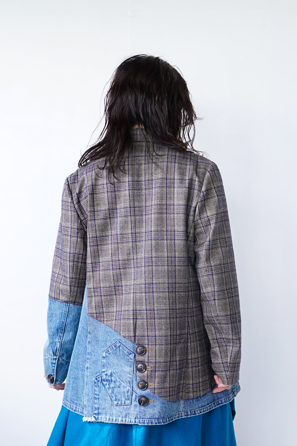 MICALLE MICALLE】デニム×チェック切替ジャケット – LILA & CITTA