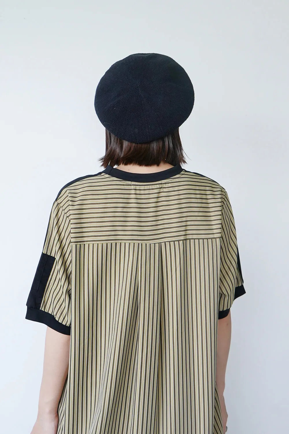 【MICALLE MICALLE】ストライプドロストヘムチュニックワンピース