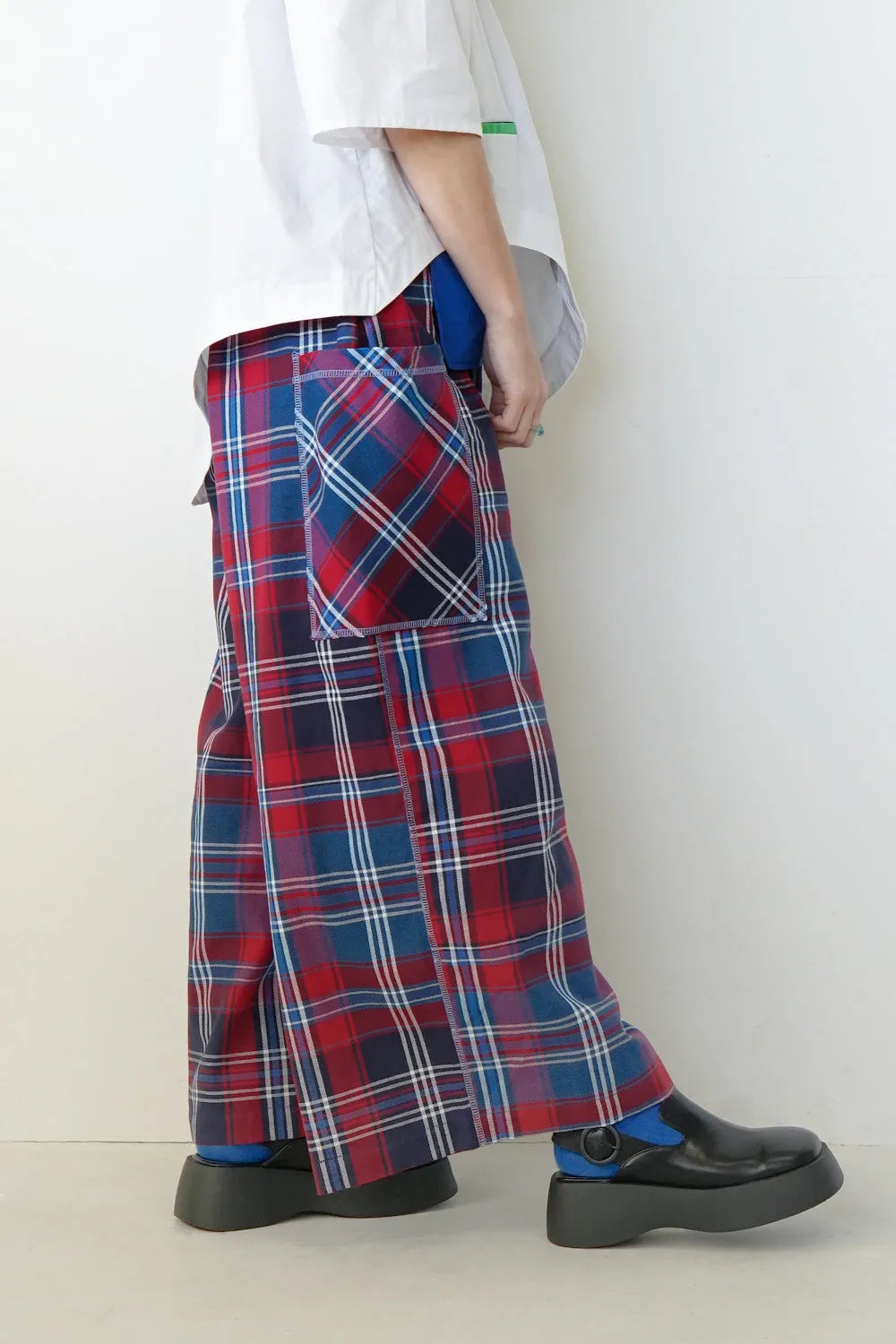 【LILA n’citta】チェック柄ワイドパンツ