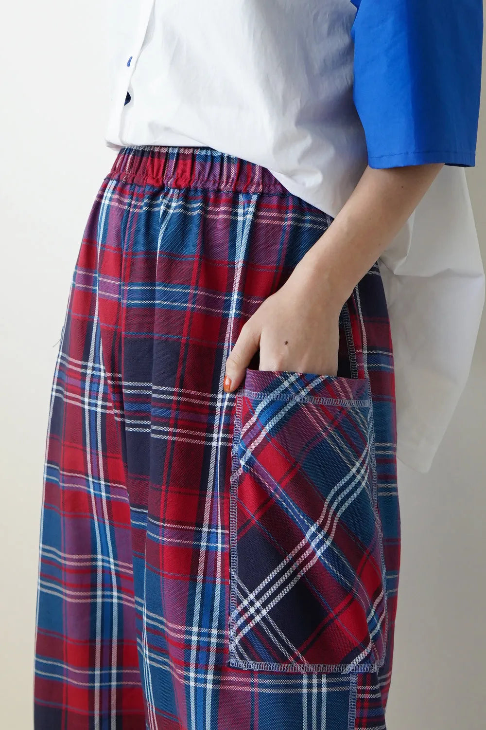 【LILA n’citta】チェック柄ワイドパンツ