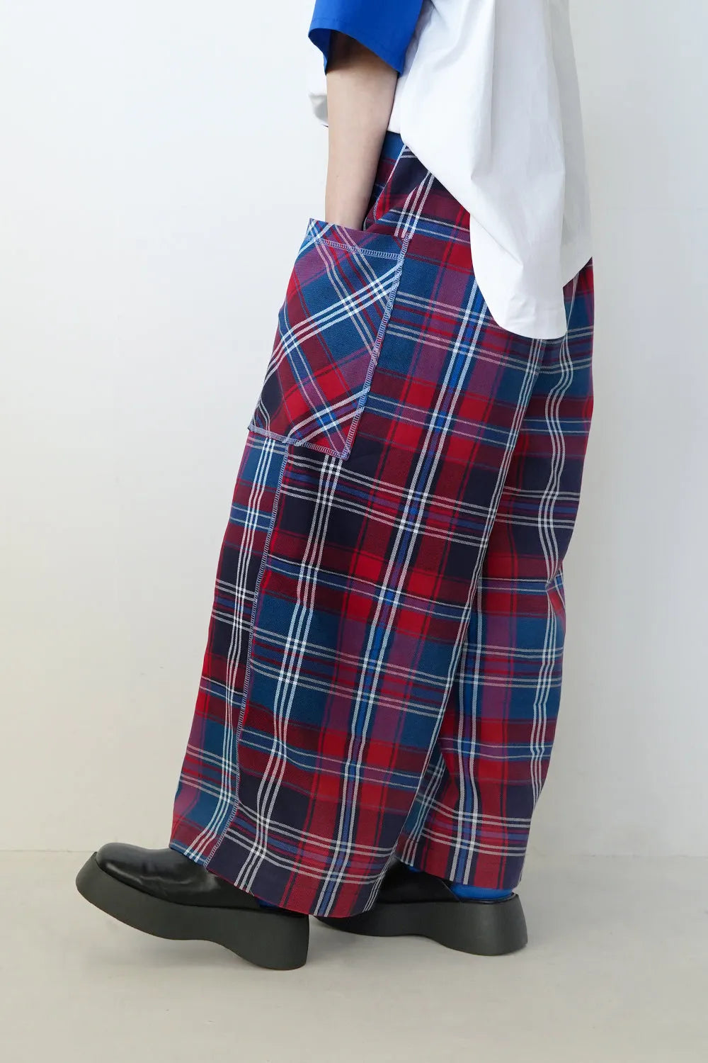 【LILA n’citta】チェック柄ワイドパンツ