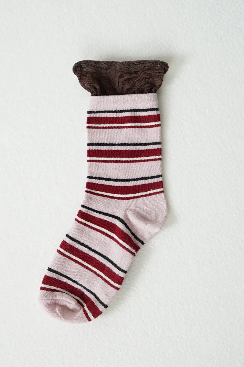 無地×マルチボーダーソックス