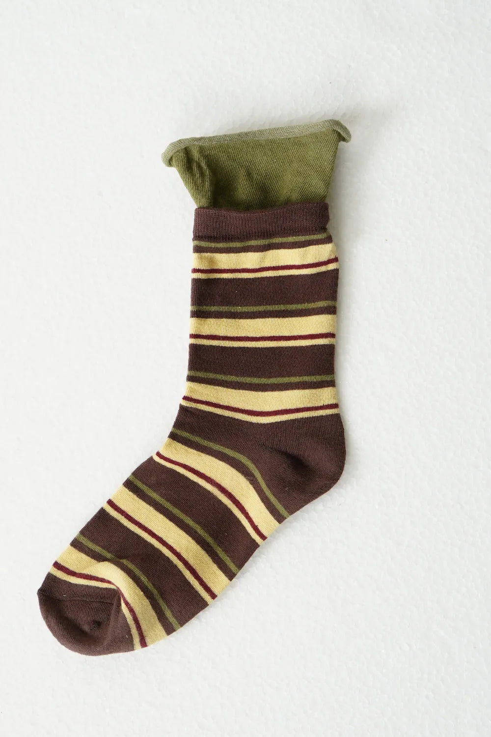 無地×マルチボーダーソックス