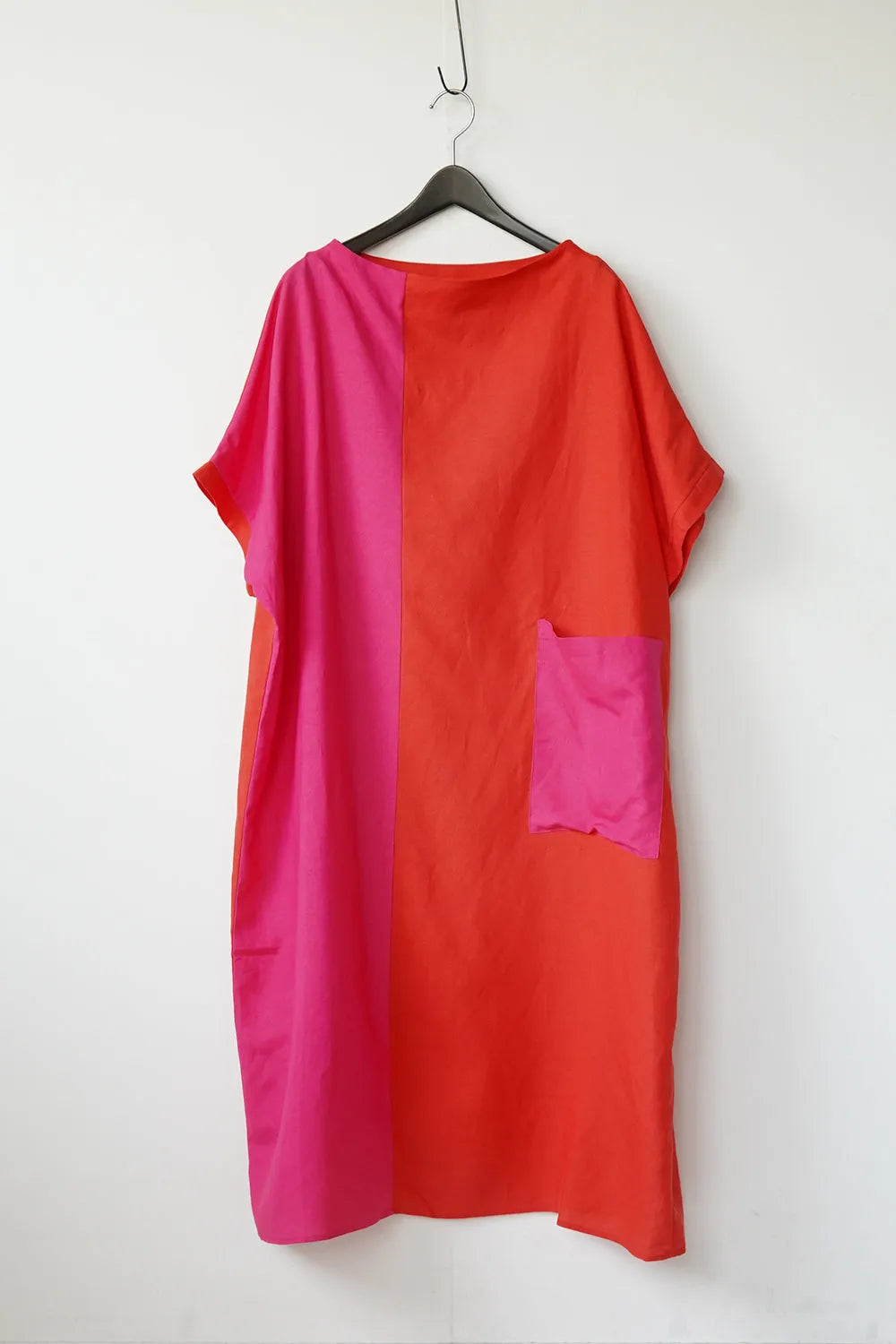 【LILA n’ citta】リネンレーヨンバイカラーワンピース