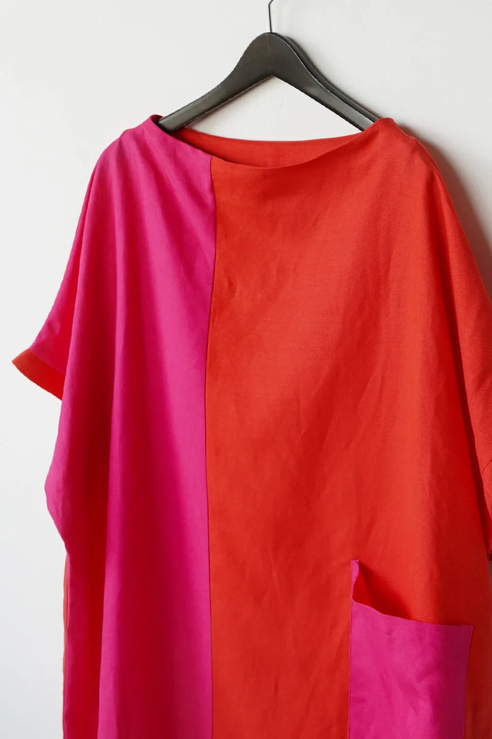 【LILA n’ citta】リネンレーヨンバイカラーワンピース