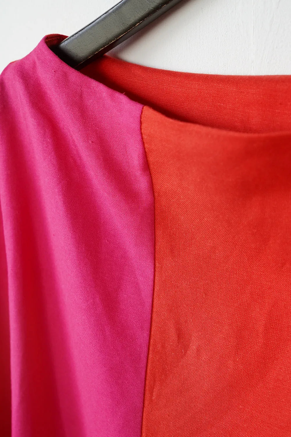 【LILA n’ citta】リネンレーヨンバイカラーワンピース