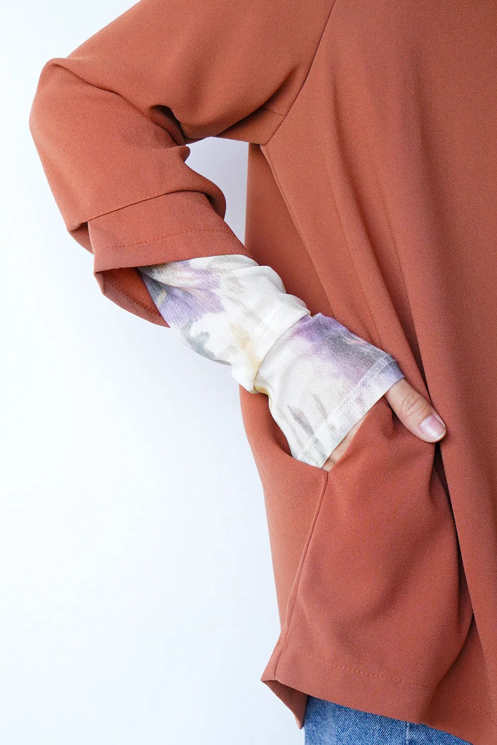 袖タックダブルジャケット