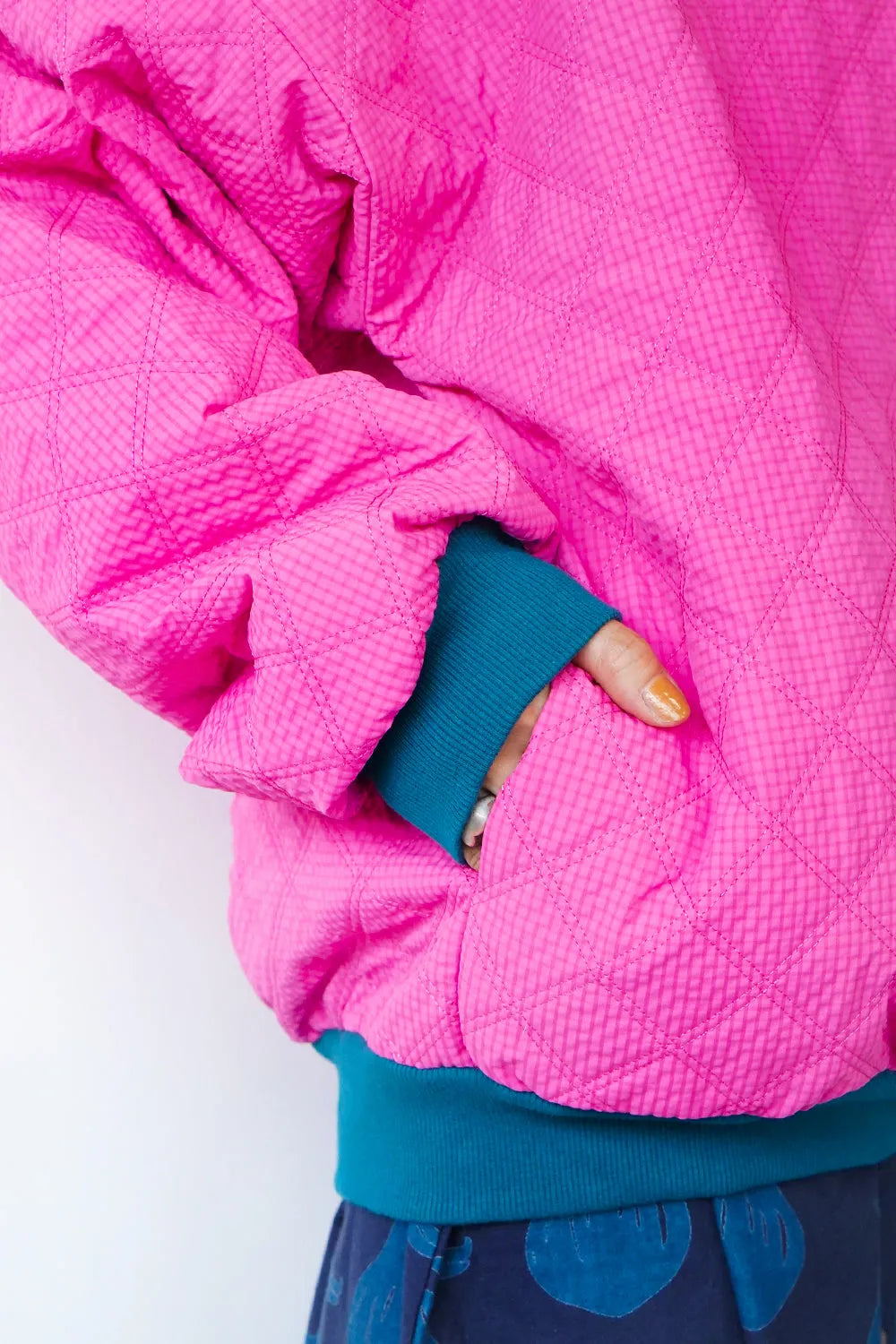 【LILA n’ citta】格子柄キルティングブルゾン