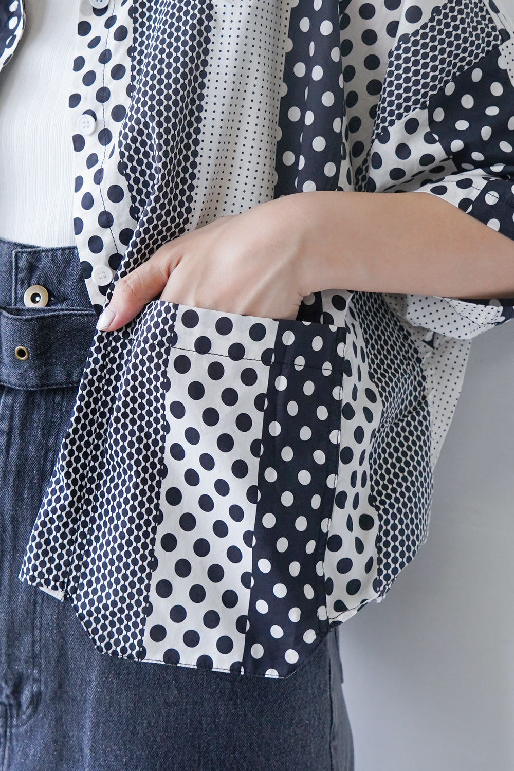 大小ドット切替コットンシャツ – LILA & CITTA ONLINE SHOP