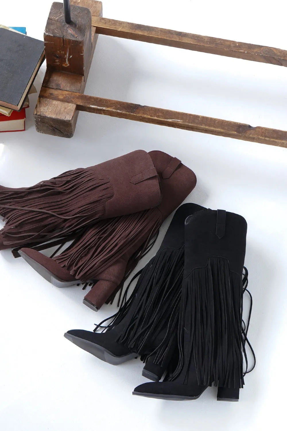 フリンジロングブーツ