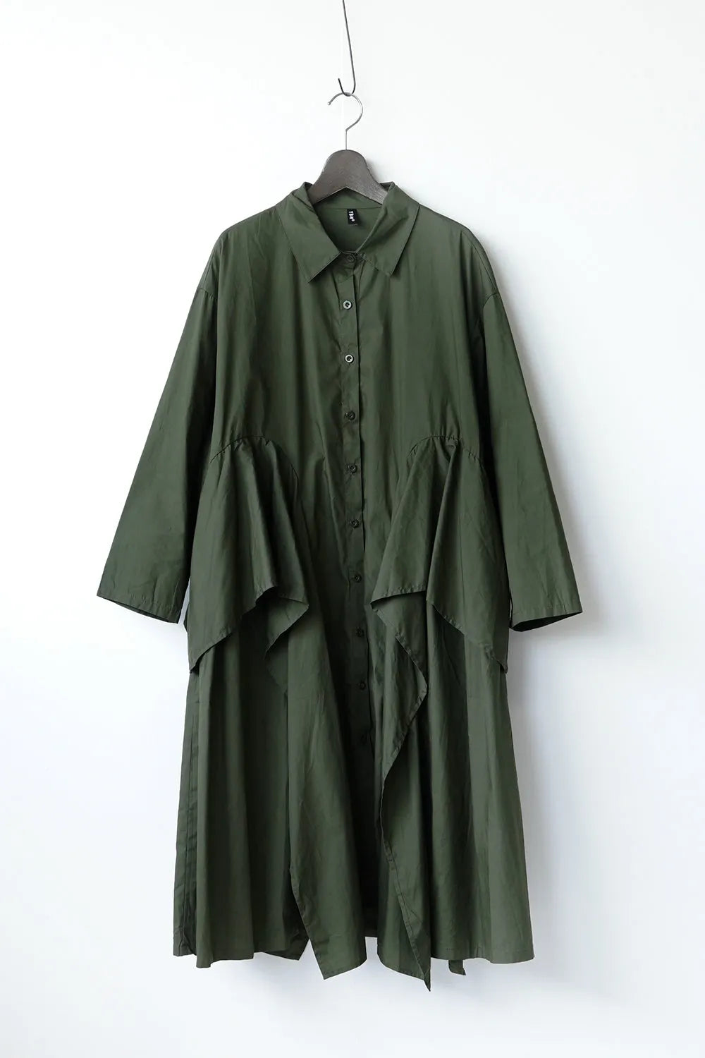 フリルレイヤードシャツワンピース