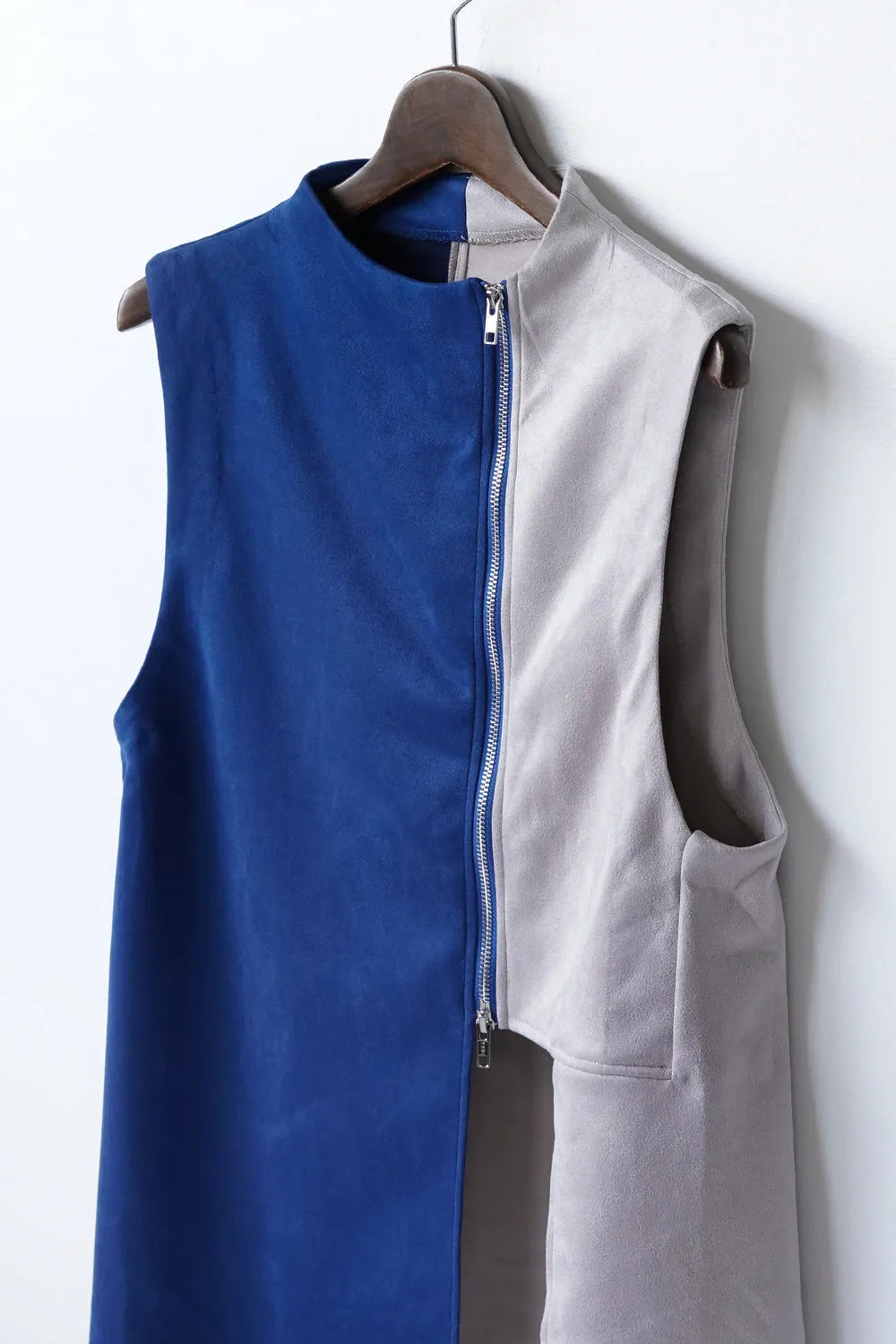 【LILA n’ citta】フェイクスエード配色ベスト