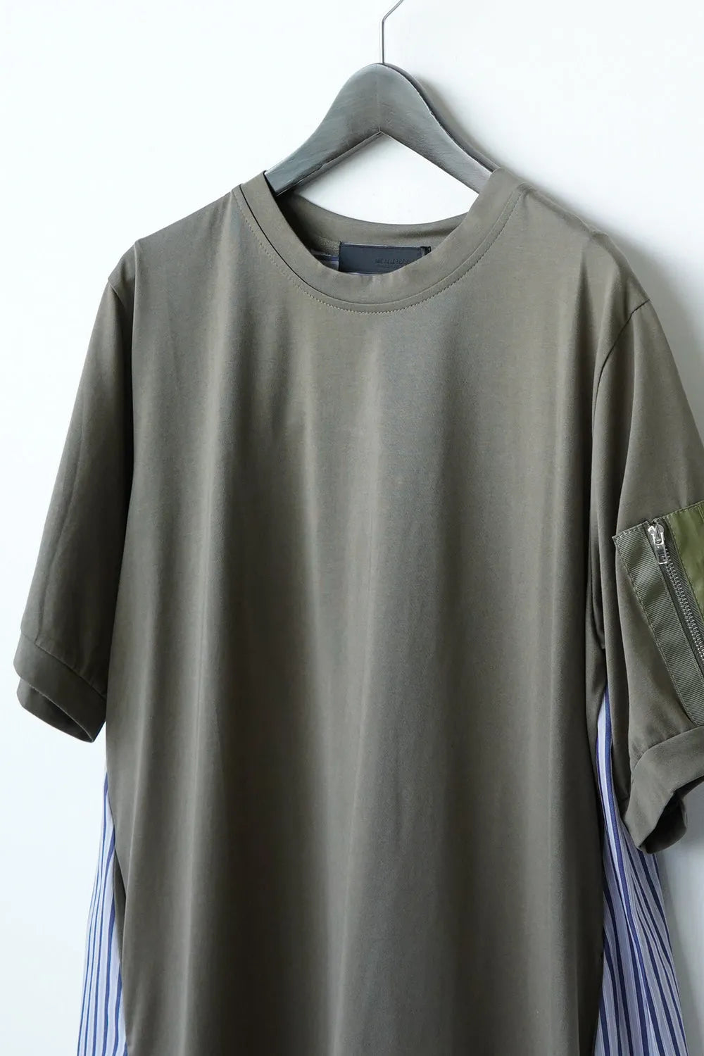 【MICALLE MICALLE】ストライプドロストヘムチュニックワンピース