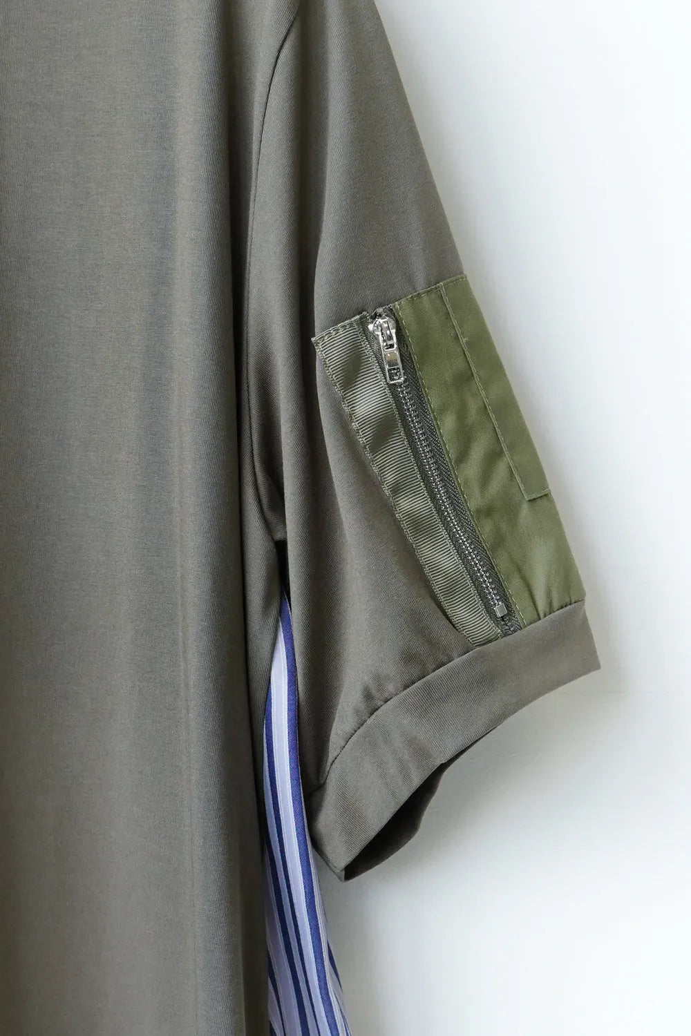 【MICALLE MICALLE】ストライプドロストヘムチュニックワンピース