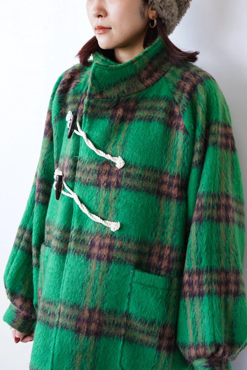 【LILA n' citta】チェック柄ハーフコート