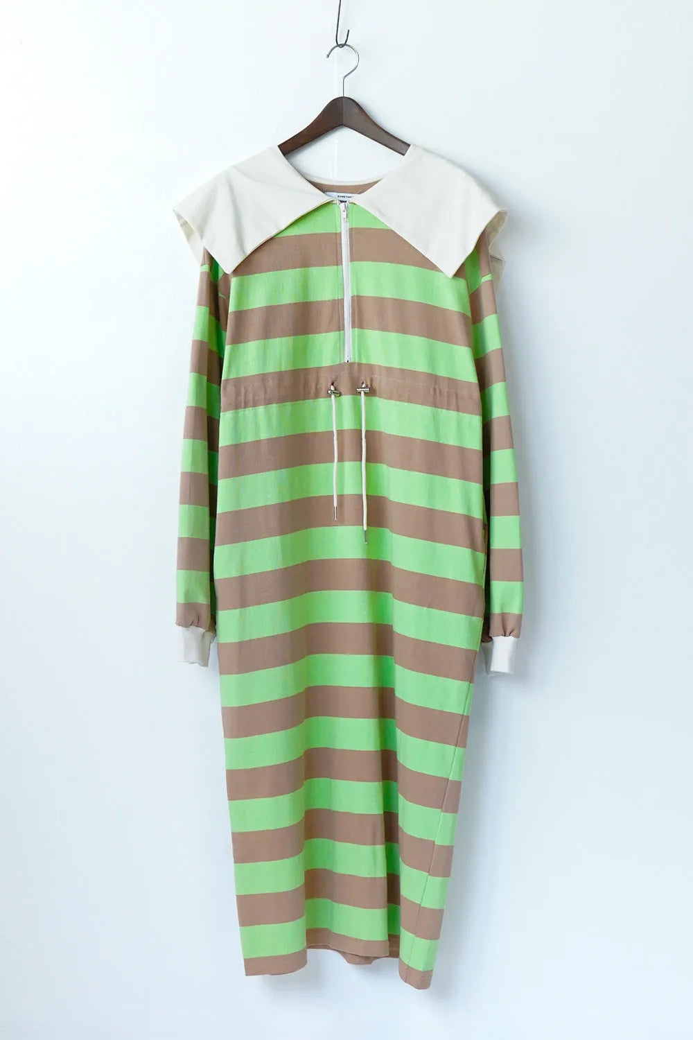 セーラーカラーボーダースウェットワンピース