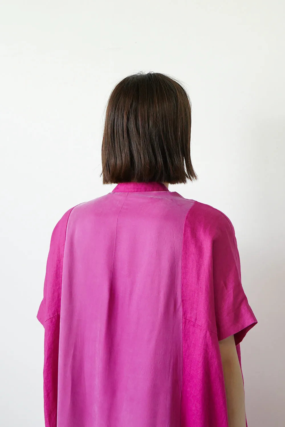 リネン×レーヨン ヨーク切替ワイドワンピース