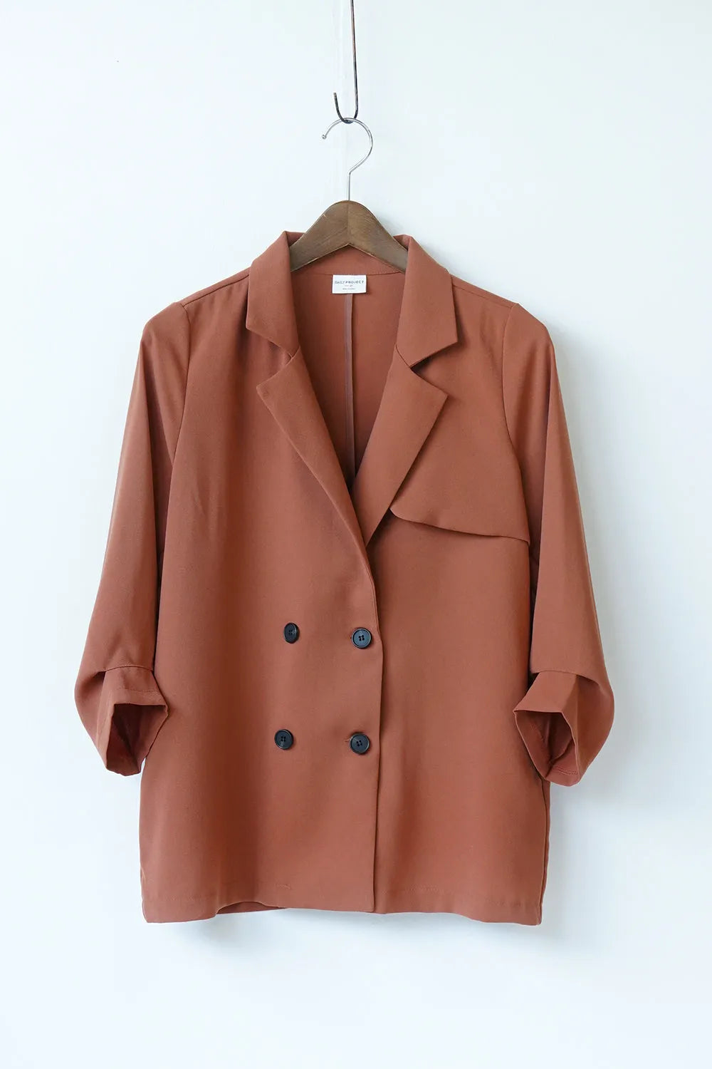 袖タックダブルジャケット