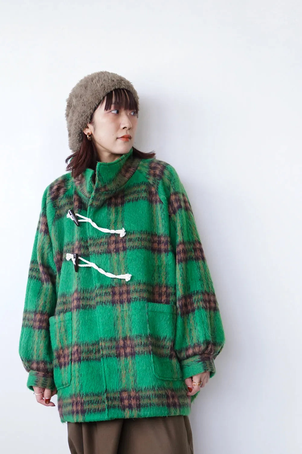 【LILA n' citta】チェック柄ハーフコート