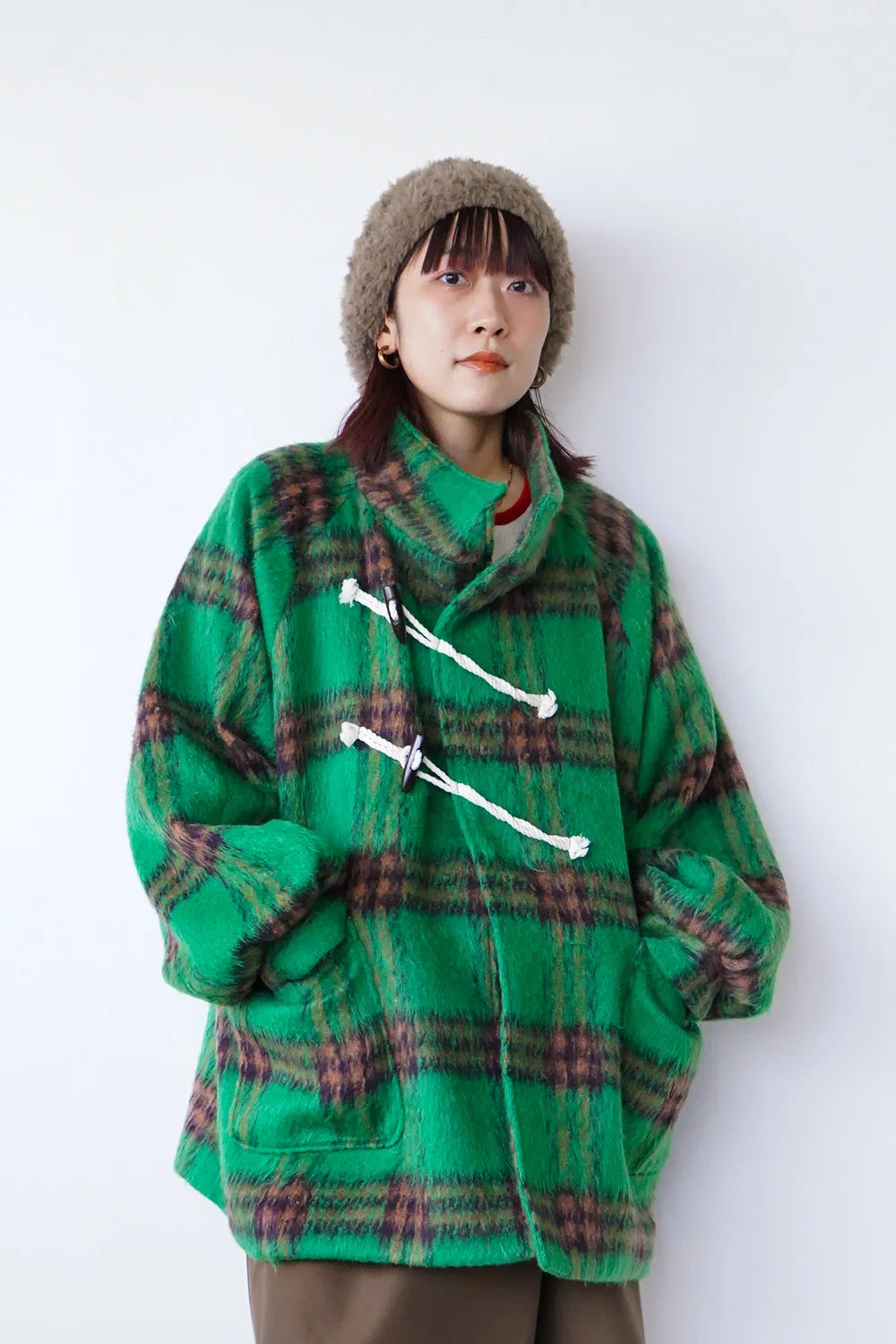 【LILA n' citta】チェック柄ハーフコート