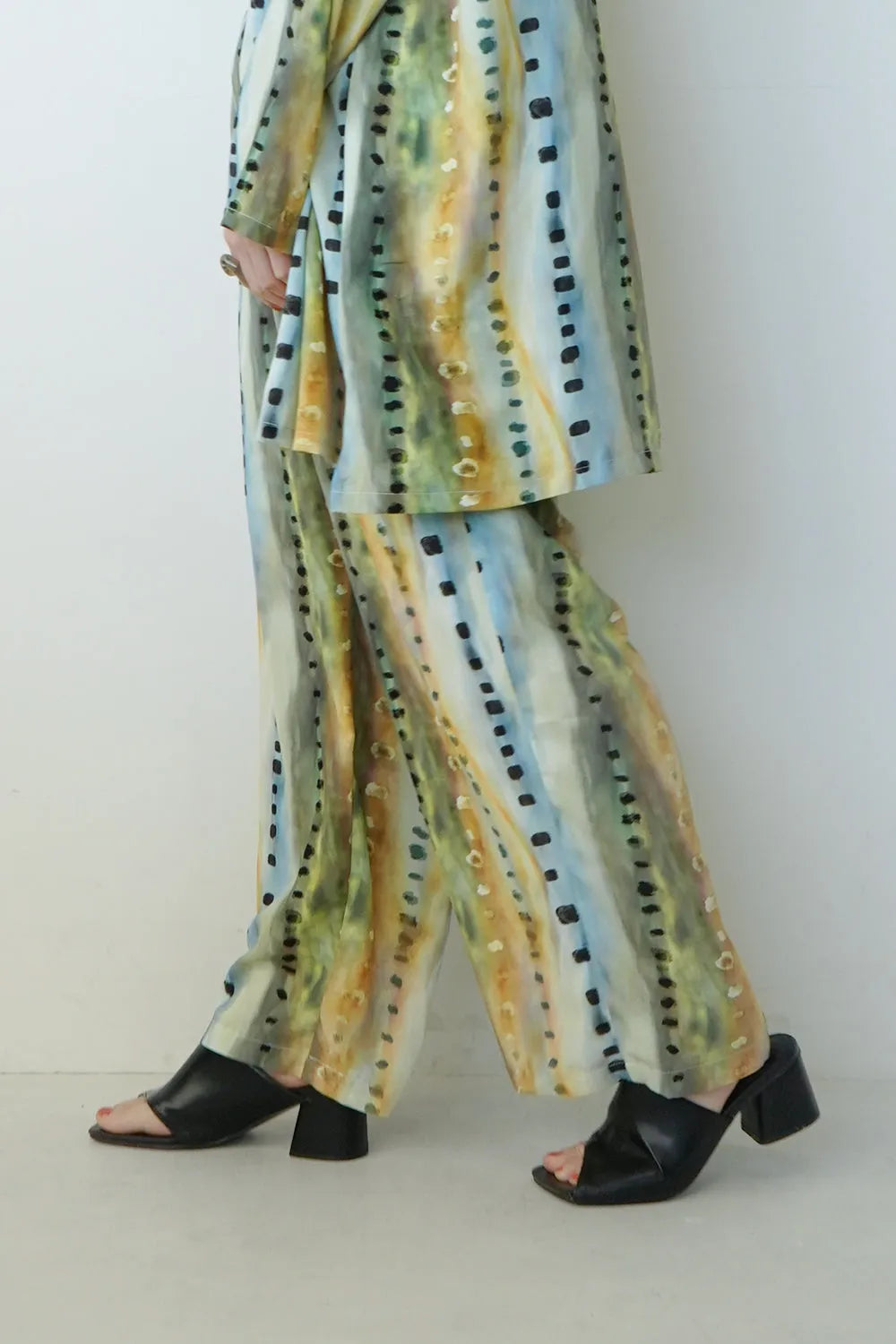 【LILA n’citta】ストライプドットイージーパンツ