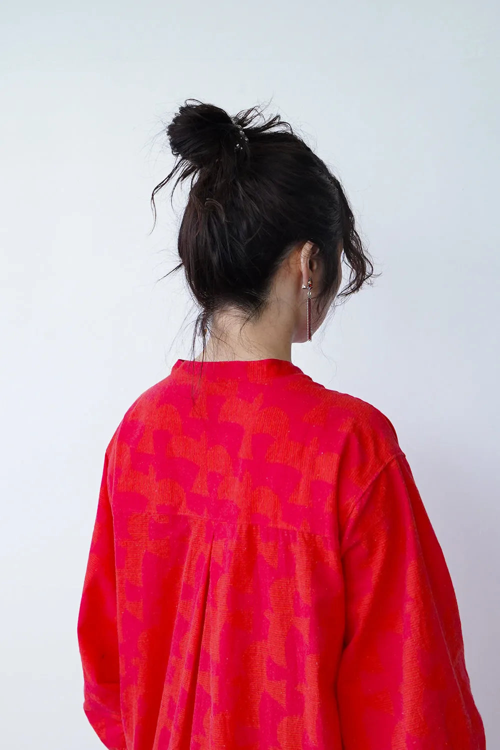 【fu-dueka::】ヴィンテージ加工鳥柄ピンタックワンピース