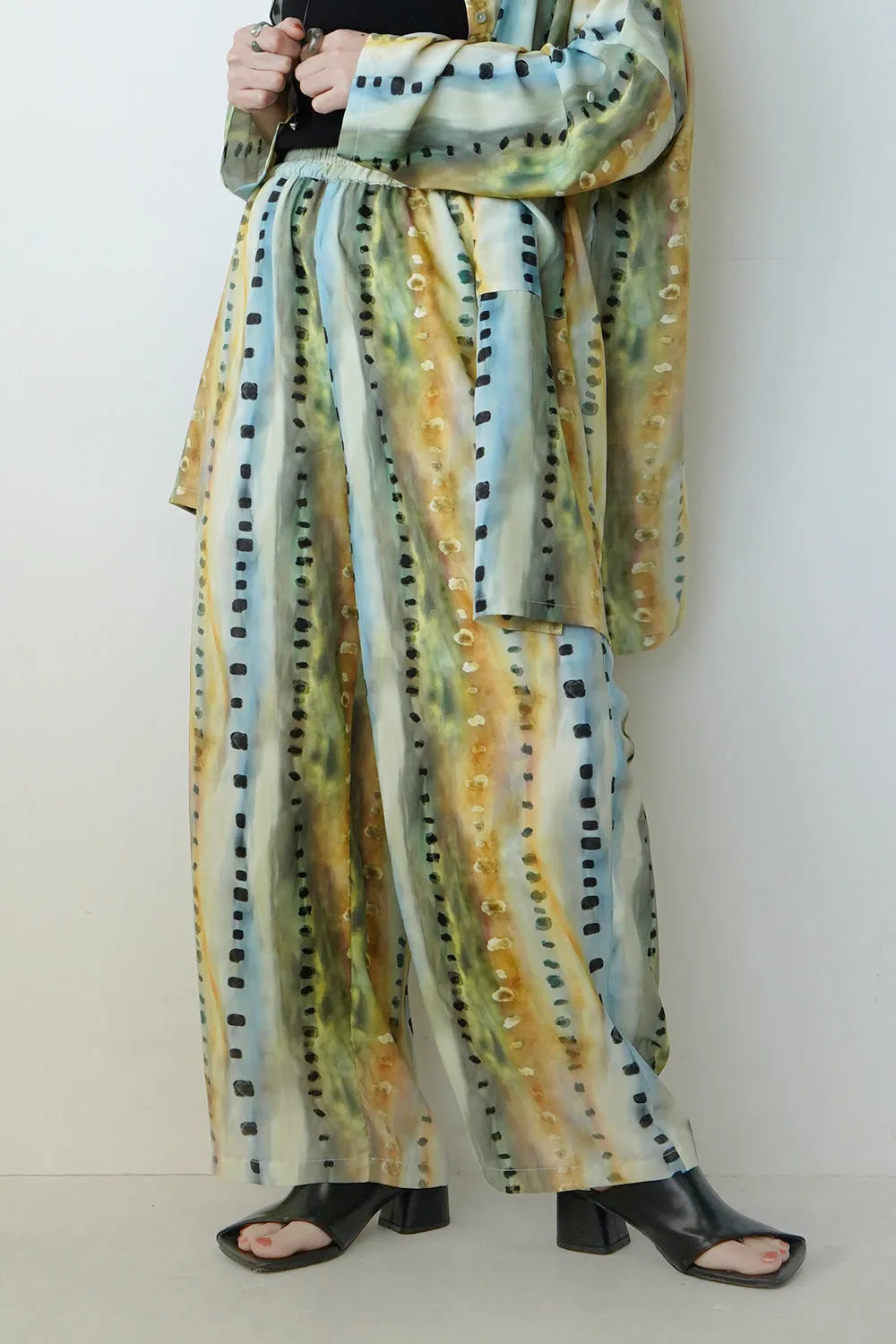 【LILA n’citta】ストライプドットイージーパンツ