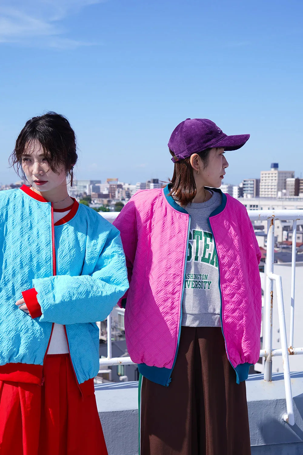 【LILA n’ citta】格子柄キルティングブルゾン