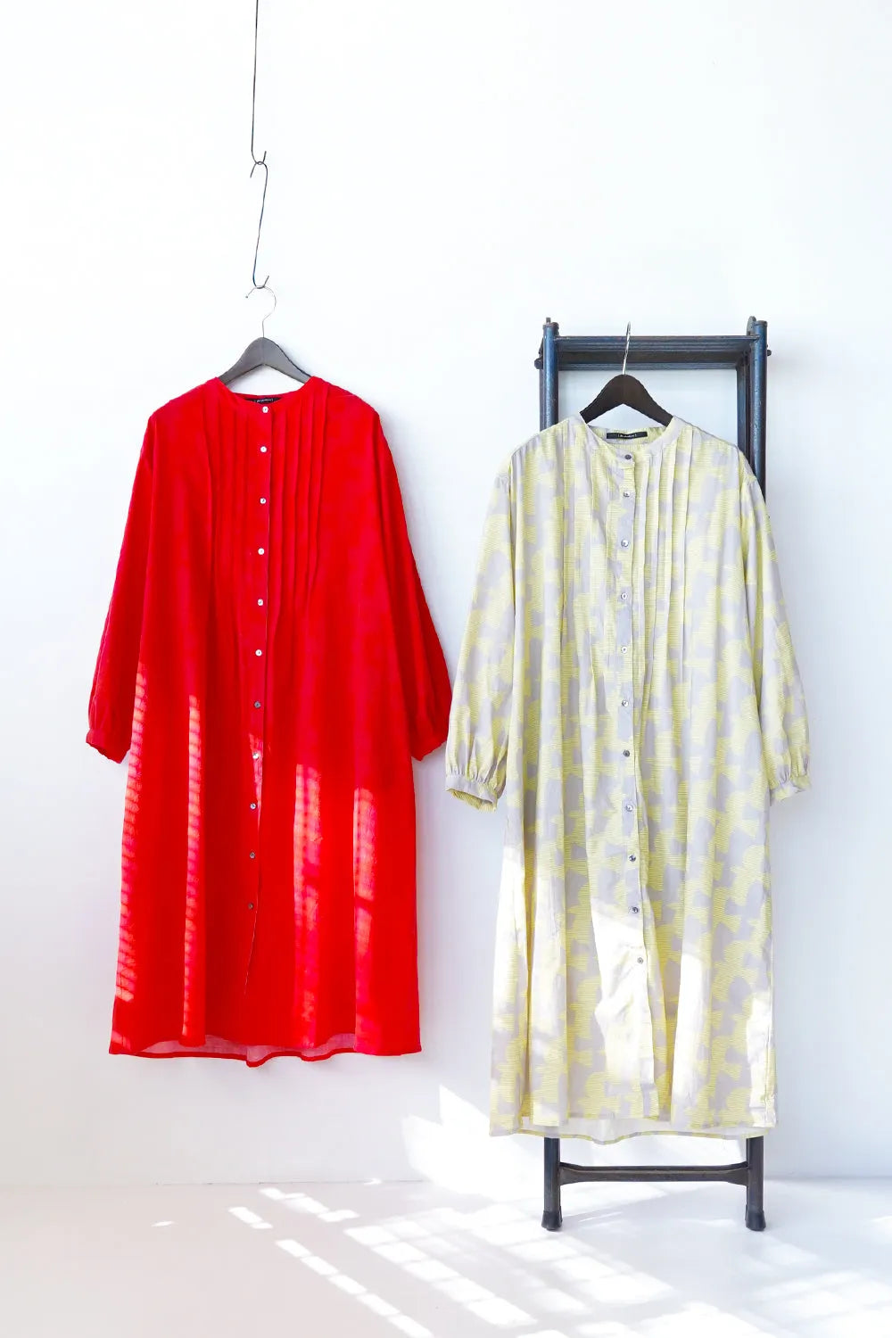 【fu-dueka::】ヴィンテージ加工鳥柄ピンタックワンピース