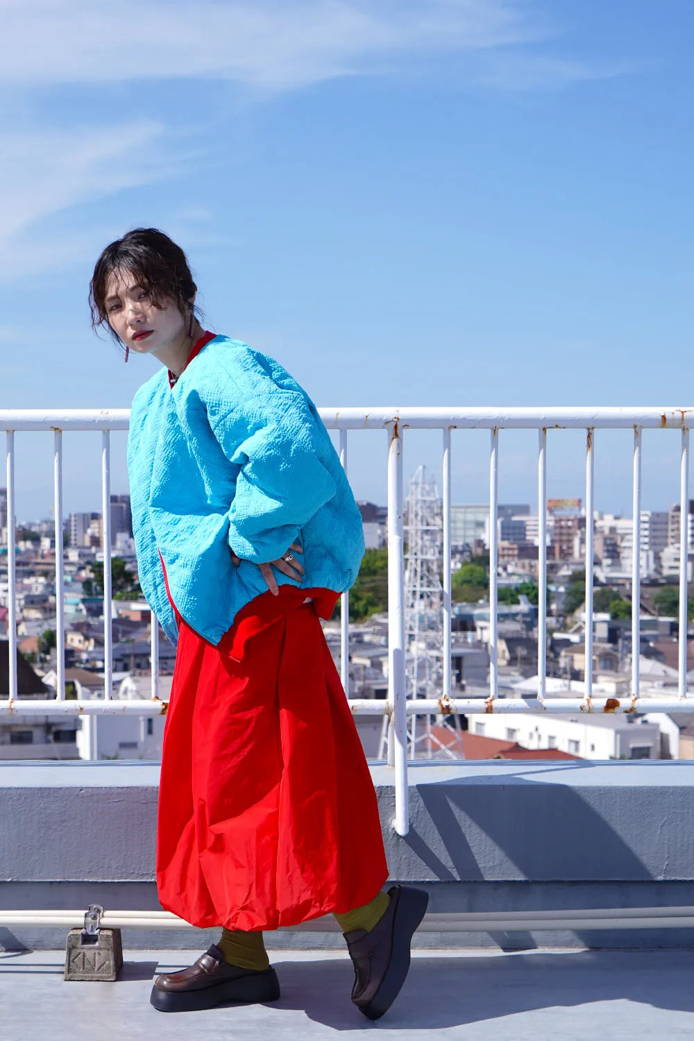 【LILA n’ citta】格子柄キルティングブルゾン