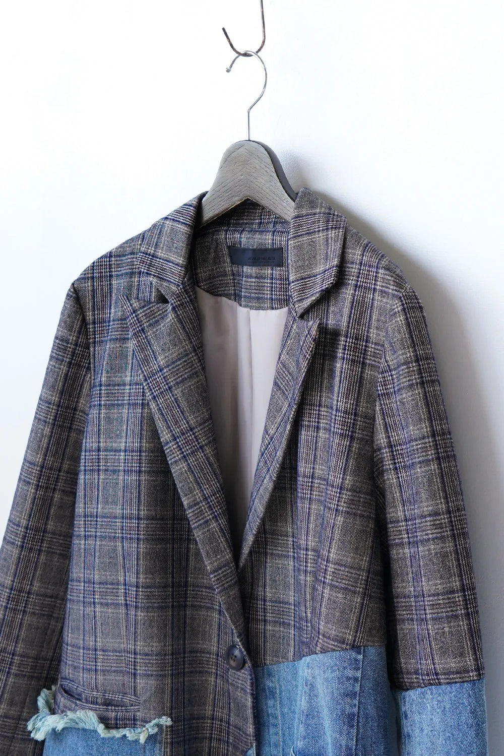 【MICALLE MICALLE】デニム×チェック切替ジャケット