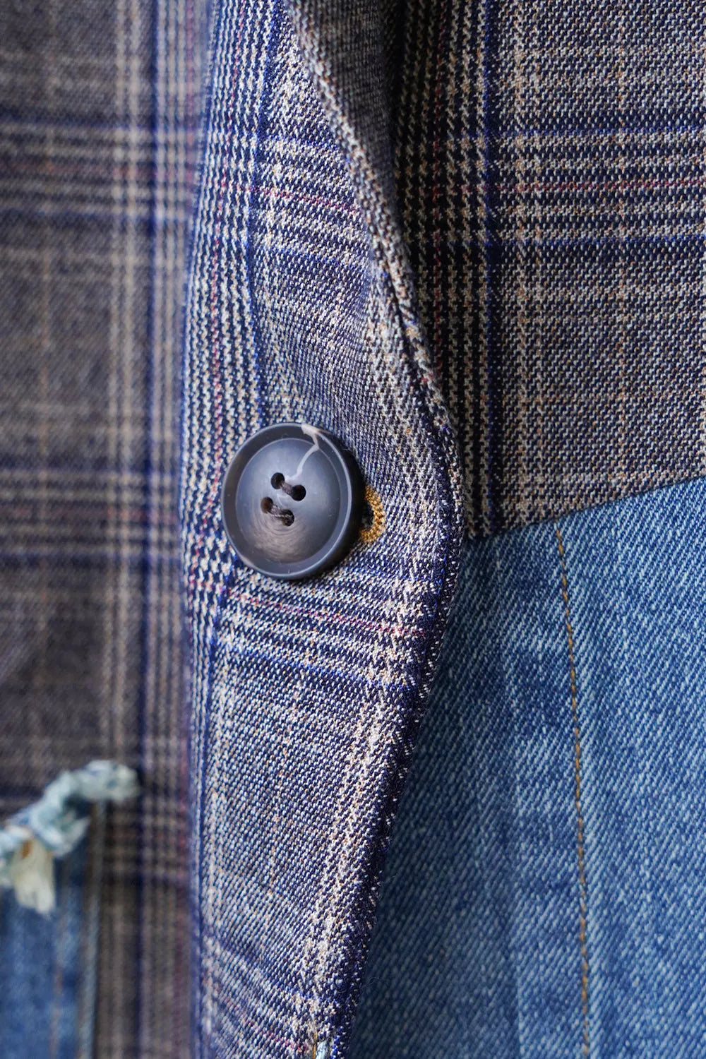 【MICALLE MICALLE】デニム×チェック切替ジャケット